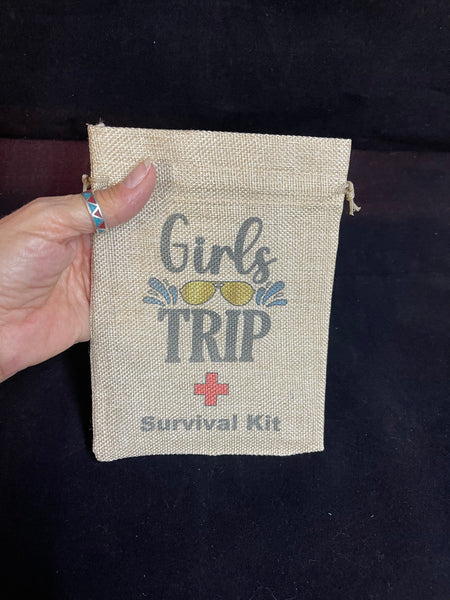Girls Trip Survival Bags, Hangover Kit Bags, Girls Getaway Survival Kit, Bachelorette Party, Girls Trip Party Bag