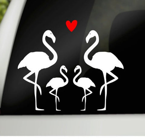 Flamingo family car decal, family car stickers, car window decals, car window stickers, family stickers for cars
