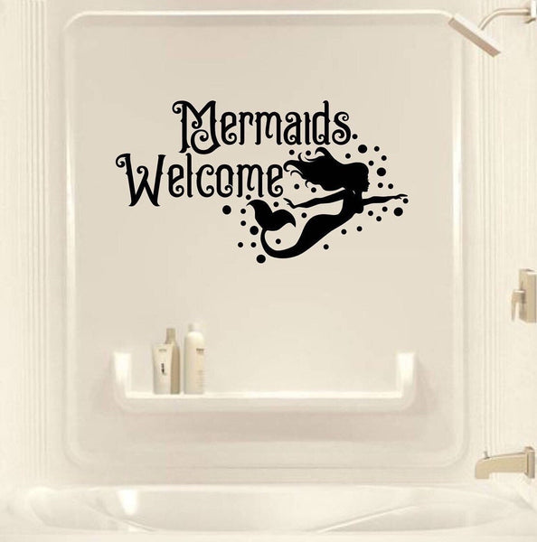 Mermaid decal, bathtub decal, bathroom decal, shower decal, mermaid vinyl decal