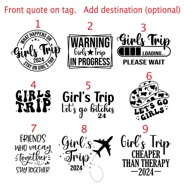 Girls Trip Bag Tag, Luggage Tags, DIY Luggage Tag, Personalized Tags, Travel Tags