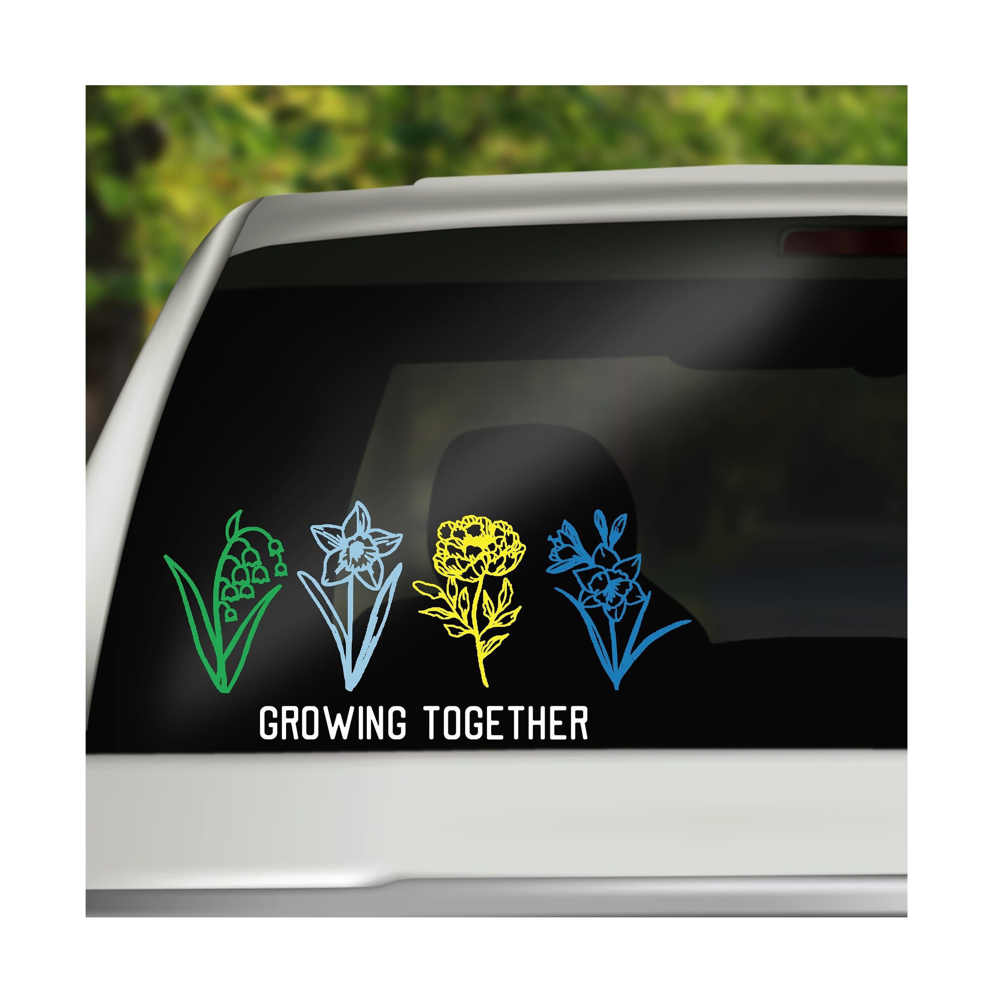 Family Car Decals, Birth Month Flower Decal, Family Car Sticker, Car Window Family, Flower Family Decal, Wildflower Stickers, My Car Family