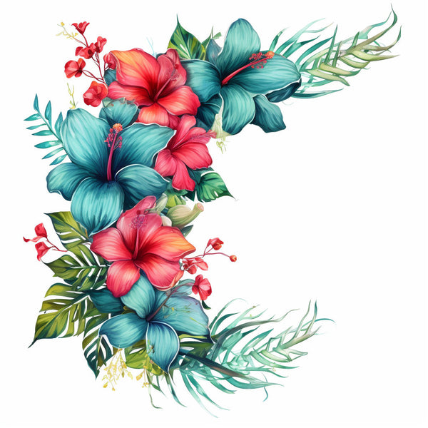 Tropical Flowers, Watercolor Flowers, Commercial Use, Tropical Bouquets, Tropical Wreaths, Tropical Borders, Digital Floral, Illustrations,