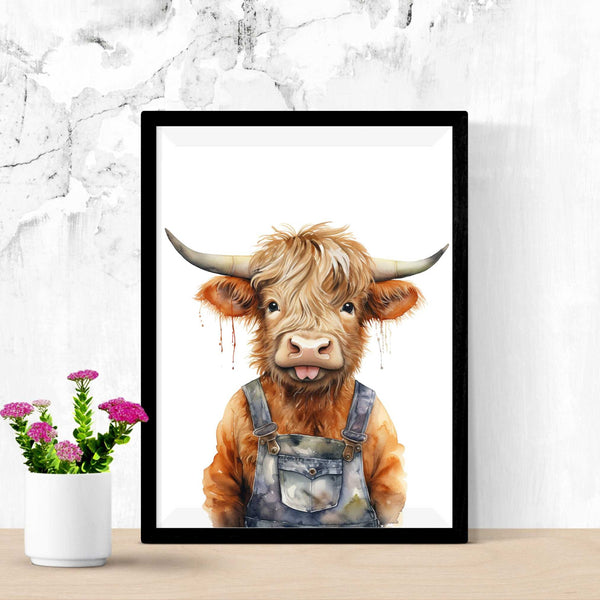 Highland Cow Clipart, 20 PNG Cows, Watercolor Cows, Commercial Use, Cow Clip Art, Highland Cow Digital, Clipart Download, Whimsical Cow PNG