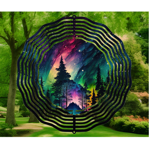 Wind Spinner, 10 inch double sided Northern Lights Garden Spinner, Patio Decor, Yard Art, Gift for Mom, Birthday Gift, Gift for friend