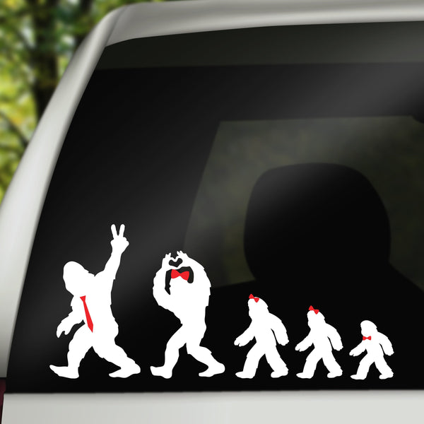Big Foot Family Car Window Decals, Sasquatch Family, Vinyl Car Decal, Family Car Decals, Sasquatch Decal, Yeti Sticker, Yeti Family Stickers