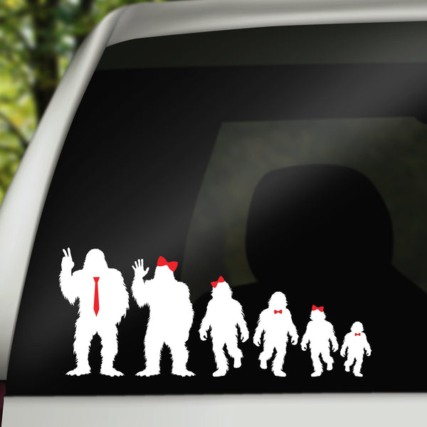 Big Foot Family Car Window Decals, Sasquatch Family, Vinyl Car Decal, Family Car Decals, Sasquatch Decal, Yeti Sticker, Yeti Family Stickers