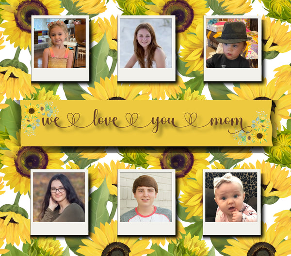 Mom Tumbler, Sunflower Photos, Mothers Day Gift, Custom Birthday Mom Gift, Family Skinny Tumbler