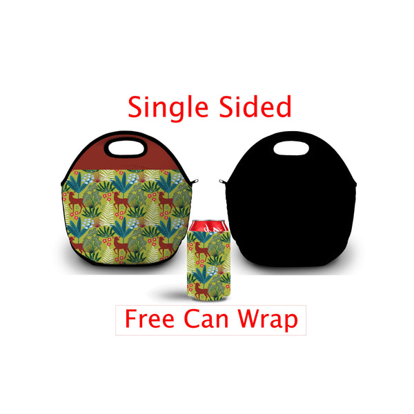 Custom Botanical Floral Garden Lunch Tote Bag With Free Can Wrap - Forever Sky Studio