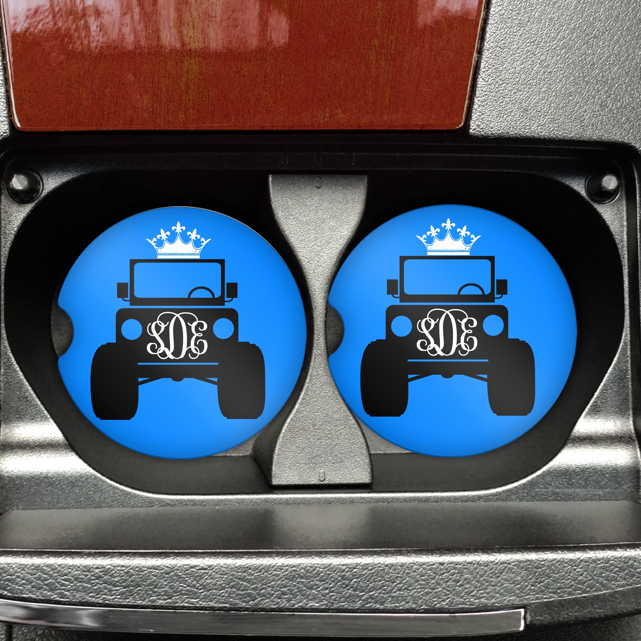 Jeep Inspired Car Coaster Set of 2 With Personalization Options - Forever Sky Studio