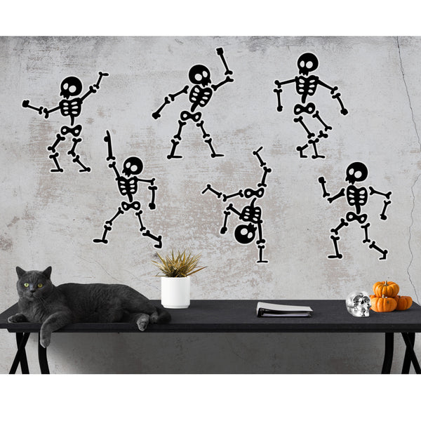 Dancing Skeleton Wall Decals For Halloween Decorating - Forever Sky Studio