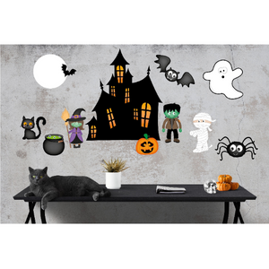 Cute Halloween Fabric Wall Decal Stickers - Forever Sky Studio