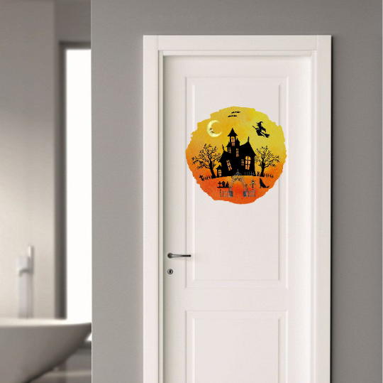 Spooky Haunted House Wall Decal Sticker - Forever Sky Studio