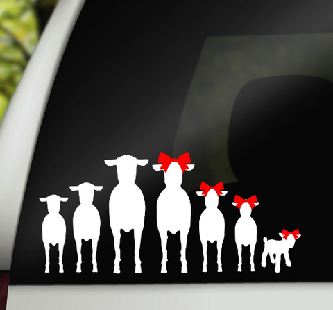 Lamb Family Car Window Decal Stickers - Forever Sky Studio