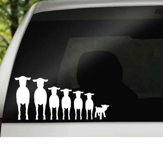 Lamb Family Car Window Decal Stickers - Forever Sky Studio