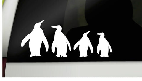 Penguin family car stickers, family car decals, car window decals, car window stickers, decals for cars