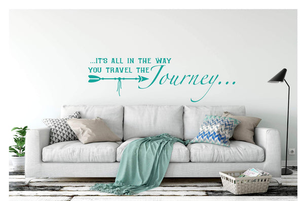 It's All In The Way You Travel The Journey Vinyl Wall Quote Decal Sticker - Forever Sky Studio
