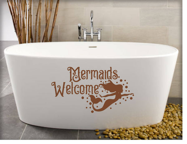 Mermaid Tub or Shower Vinyl Decal Stickers - Forever Sky Studio