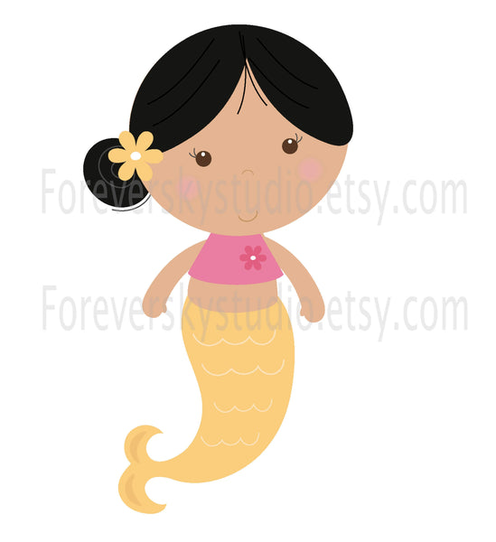Fabric mermaid decal, fabric child's decal, girls fabric decal, mermaid decal, personalize fabric kids decal