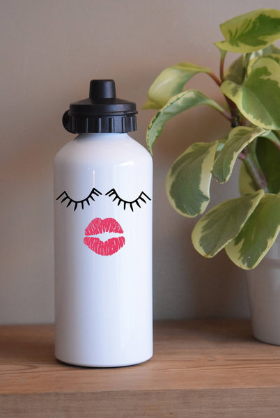 Eyelashes decal, water bottle decal, lips decal, face decal, coffee mug decal