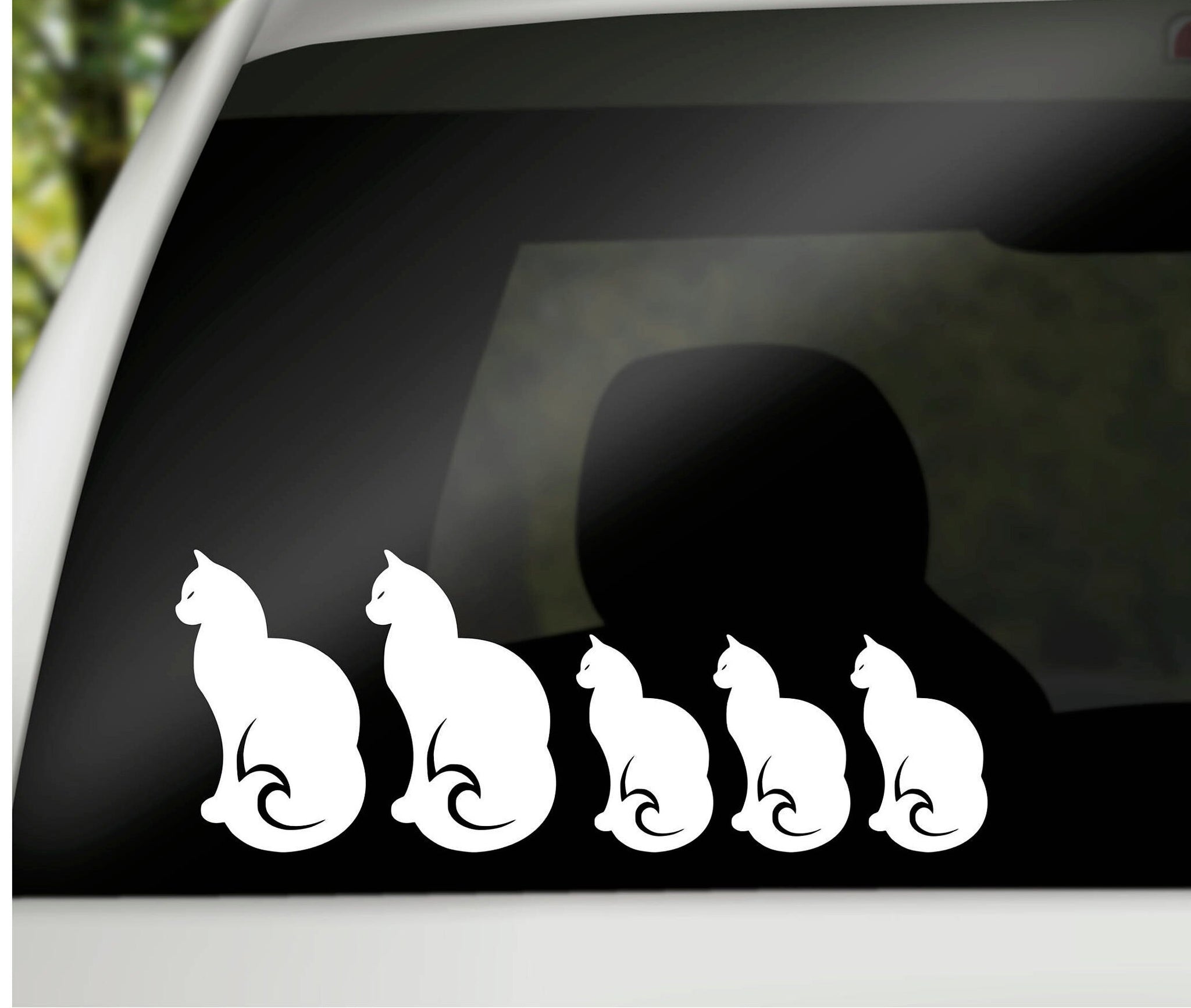 Family Car Decal, Cat Family Decals, Car Window Decal, Car Decal Family, Car Window Sticker