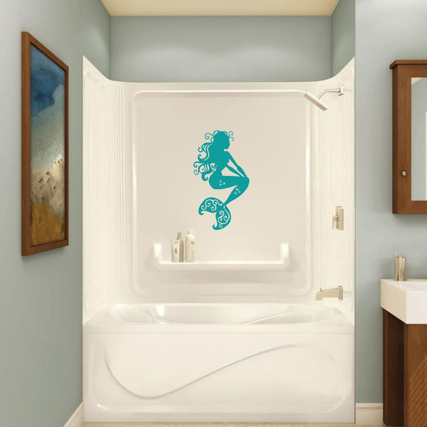 Mermaid shower decal, mermaid tub decal, bathtub decal, mermaid decal, mermaid sticker