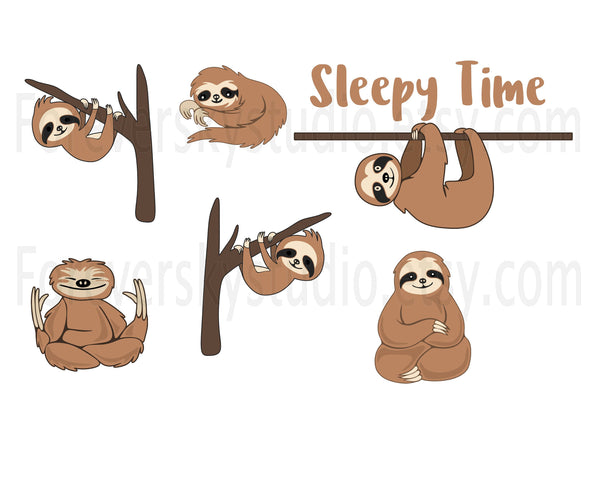 Nursery Sloth wall decals, sloth fabric wall decals, baby wall decor, sleep time baby room decor, fabric sloth decals