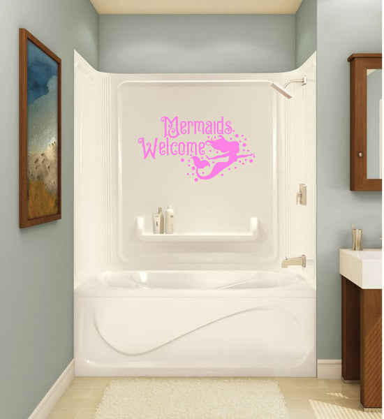 Mermaid Tub or Shower Vinyl Decal Stickers - Forever Sky Studio