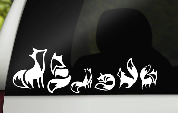 Car Family Decals, Fox Family Decal, Car Window Decal, Car Window Family, Car Family Stickers