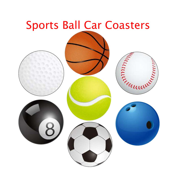 Sports Ball Car Coaster For Cup Holder, baseball coasters, basketball coasters, soccer ball coasters, golf ball coaster