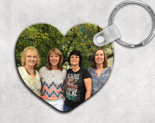 Funny Best Friends Double Sided Heart Keychain, Personalized Photo Keyring, Best Friend Birthday Gift, Gift for her, Custom keychain