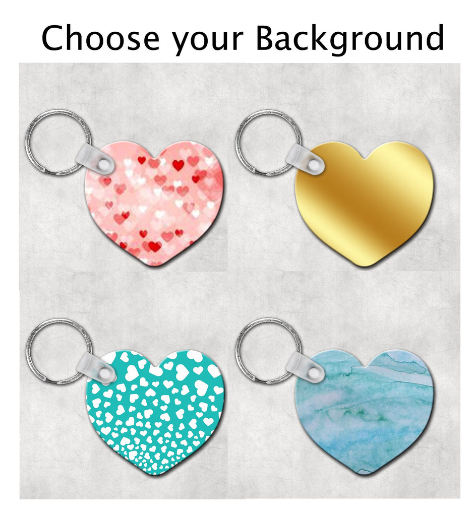 Custom Double Sided Heart Keychain, Design your own keyring