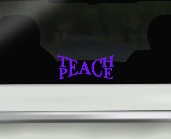 Teach Peace Vinyl Car Window Decal Sticker