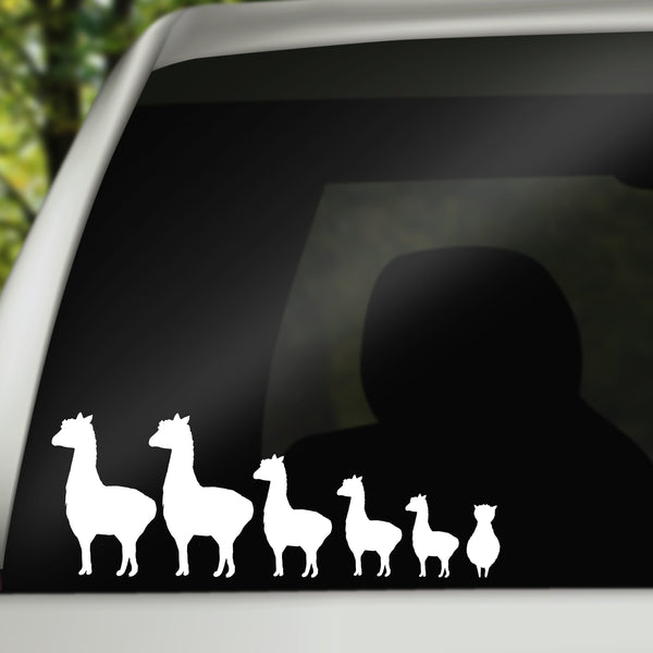 Llama Family Car Window Decal, Family Car Stickers, Car Accessories, Window Sticker, Car Family Sticker