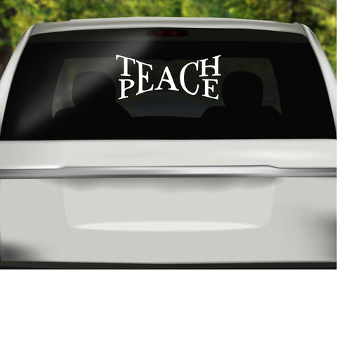 Teach Peace Vinyl Car Window Decal Sticker