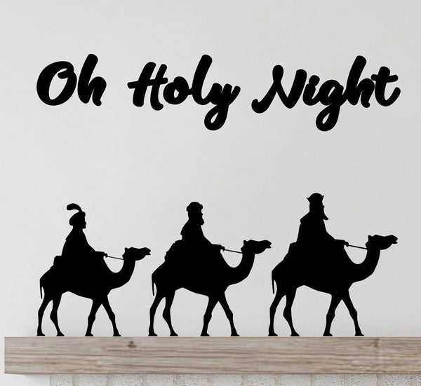 Christmas Wall Decal, Holiday Wall Decor, Manger Scene Decals, 3 Wise Men, Mary and Joseph, Baby Jesus, Fabric Wall Decals, Interior Decor