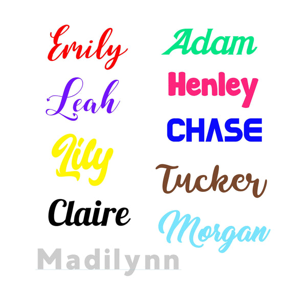 Name Stickers, Vinyl Name Decals, Wedding Party Gifts, Personalized Names, Water Bottle Decals