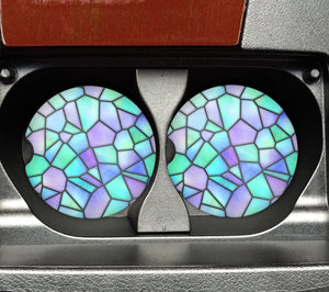 Car Coasters For Cup Holder, Car Accessories, Drink Coaster, Mosaic Stained Glass, Sandstone Coasters