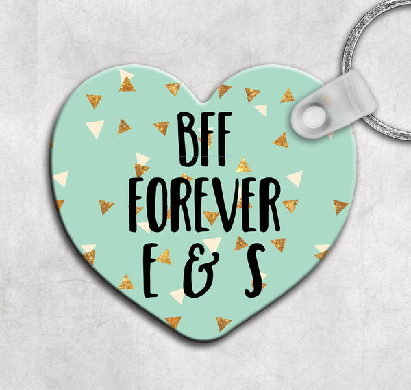 Best Friend Quote Double Sided Heart Keychain - Forever Sky Studio