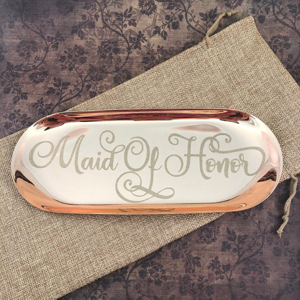 Wedding Party Gifts, Bridesmaid Gift, Personalized Tray, Custom Jewelry Dish, Gold Tray, Rose Gold, Maid Of Honor, Bridesmaid Proposal