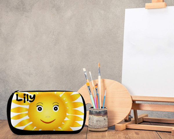 Personalized Sunshine Pencil Supply Zippered Bag - Forever Sky Studio