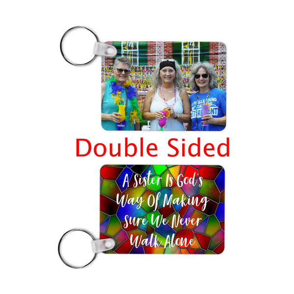 Sisters Personalized Quote Keychain - Forever Sky Studio