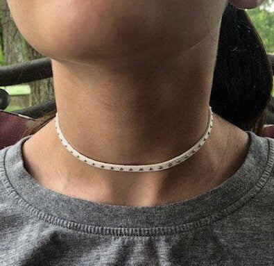 Vegan Leather Studded Choker Necklace