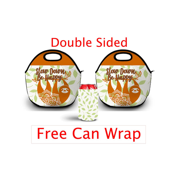 Sloth Lunch Bag, Lunch Box, Snack Bag, Double sided bag, Single sided bag