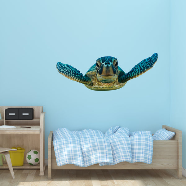 Giant Sea Turtle Wall Decal, Tropical Decor, Sea Life Decorations, Wall Decals, Bedroom Wall Decor