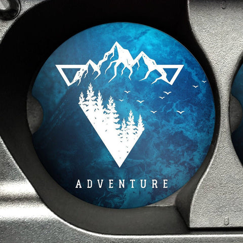 Car Coasters, Car Accessories, Adventure Car Coaster, Cup Holder Coaster, Nature Lovers Gift