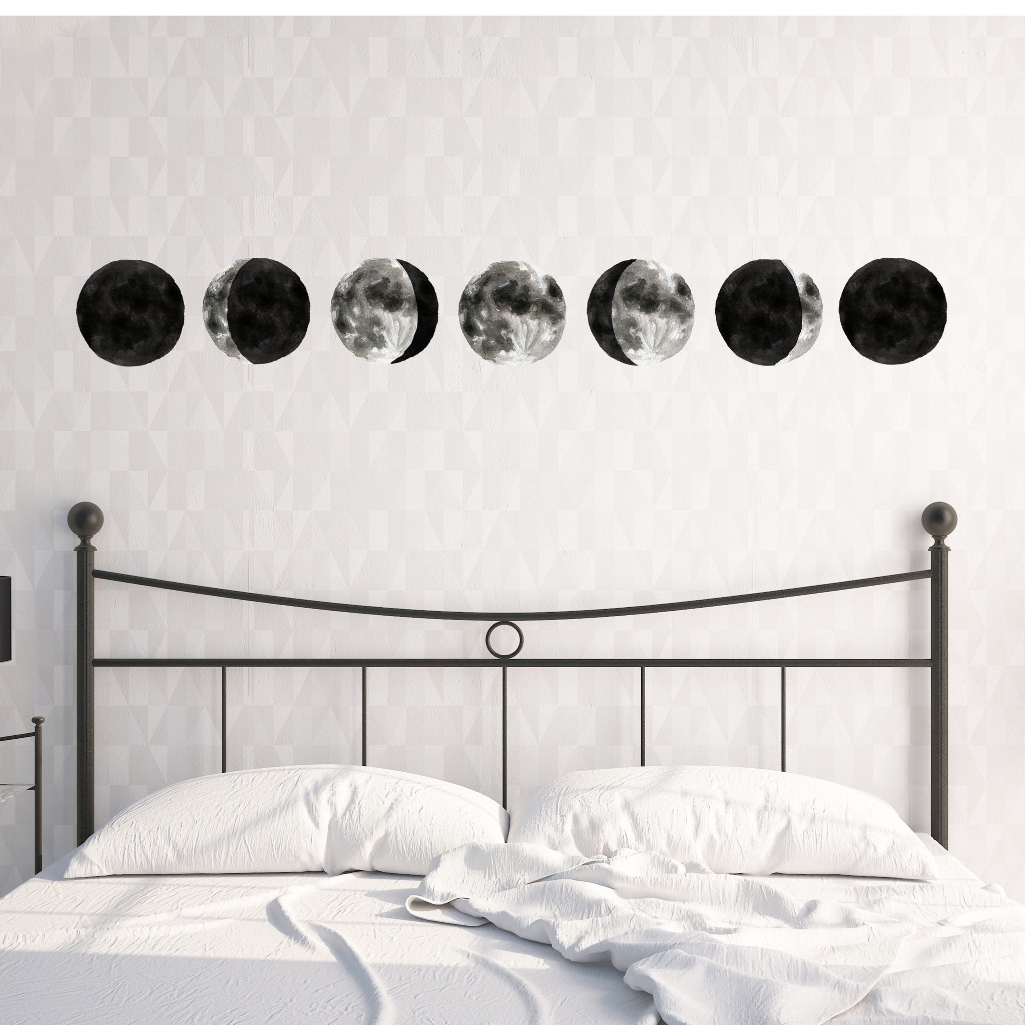 Moon Phase Wall Decals, Wall Stickers, Removable Decal, Moon Phase Decor, Bedroom Wall Decor, Living Room Decor, Wall Decorations, Moon Wall
