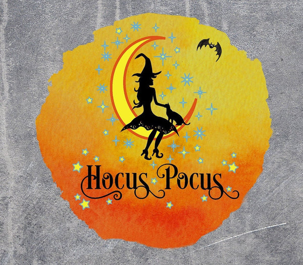 Halloween Wall Decal, Hocus Pocus Decal, Witch Decal, Halloween Witch, Witch In Moon Decal, Halloween Decoration, Removable, Reusable Decal