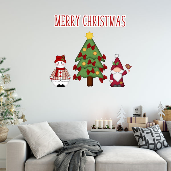 Christmas Wall Decal, Merry Christmas Fabric Decal, Holiday Decor, Holiday Wall Sticker, Holiday Greeting, Classroom Holiday Wall Decoration