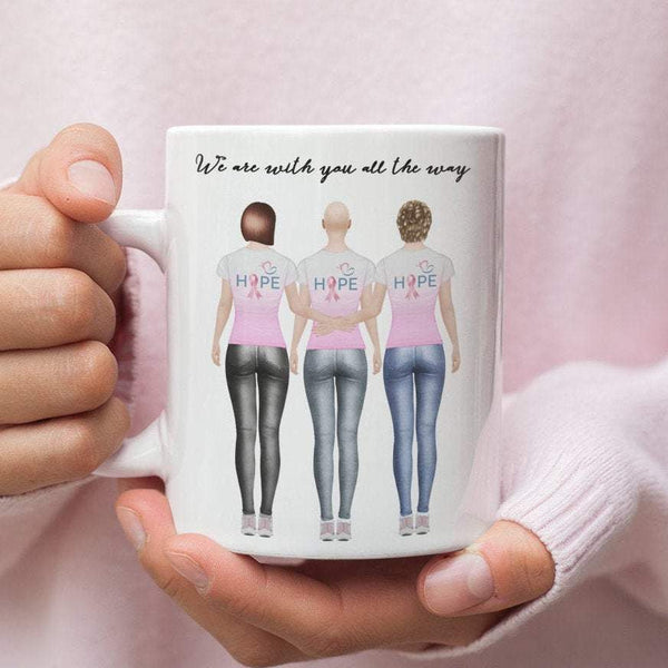 Personalized Cancer Awareness Friendship Support Ceramic Coffee Mug - Forever Sky Studio