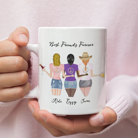 Girlfriends Mug, Coffee Mug, Personalized Mugs, Custom Friends Mug, Besties Cups